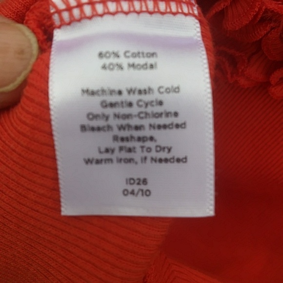 Talbots Small Petite Orange / Coral Ruffle top - Picture 5 of 5